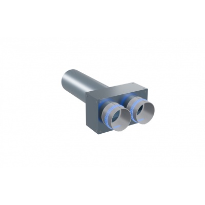 Вентиляционный прямой пленум Flexag PWP-100/90x2, D100, на 2 выxода, L=300 мм