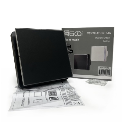 Накладной вентилятор Seicoi SNAD04-01B Matt black glass Накладной вентилятор Seicoi SNAD04-01B Matt black glass