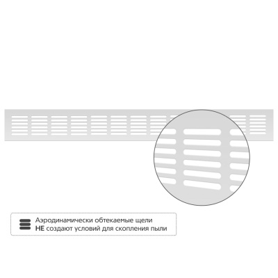 Вентиляционная решетка Благовест 60x500, серебро (2шт.)