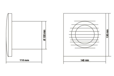  Накладной вентилятор Europlast Т100 FT (таймер и фотоэлемент)